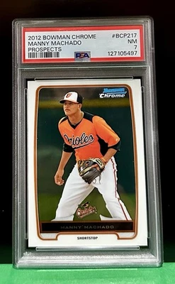 2012 Bowman Chrome Prospects Manny Machado #BCP217 (RC) PSA 7 NM Orioles Padres - Image 1 of 3