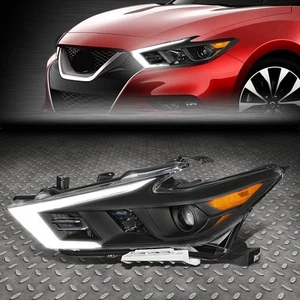 [LED DRL]For 16-18 Nissan Maxima S SL SV Driver Side Projector Headlight Chrome - Picture 1 of 6