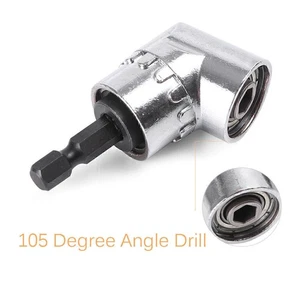1/4 6mm Turning Hex Drill Bit Screwdriver Socket Holder Adaptor 105°Angle Drill - Picture 1 of 12