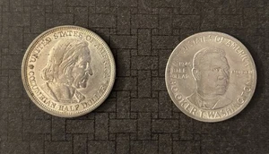 2 Commemorative Half Dollars!  1893 Colombian And 1946 Booker! - Picture 1 of 4