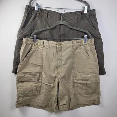 2 pares de pantalones cortos de carga Savane para hombre talla W 40 caqui y verde utilitarios senderismo Foto 1 de 4