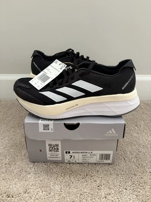 Adidas Adizero Boston 11 Women's Size 7.5 Black White Running Shoes GX6657 New - Image 1 of 4