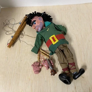 Vintage Pelham Puppen Riesenmarionette mit Schläger Made in England • zur Reparatur - Bild 1 von 10