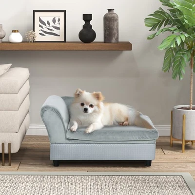 Luxury Small Dog Bed Couch W/ Storage, Little Dog Sofa - Image 1 of 4