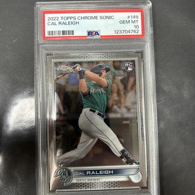 2022 Topps Chrome Sonic Cal Raleigh PSA 10 #149 Rookie - Image 1 of 2
