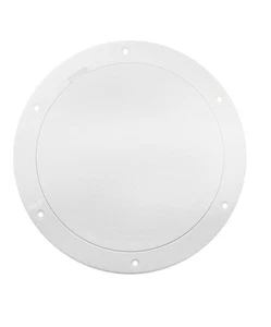 Beckson DP61-W 6 inch White Pry Out Smooth Deck Plate - Picture 1 of 1