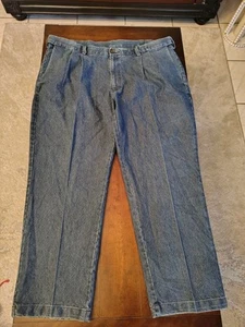 HAGGAR Mens Classic Fit Premium Stretch Denim Jean Medium Wash 42X29 - Picture 1 of 4