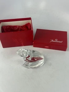 PRECIOSA ESTATUILLA RANA CRISTALINA BACCARAT VINTAGE 4"L FIRMADA, FRANCIA, CAJA ORG - Imagen 1 de 8