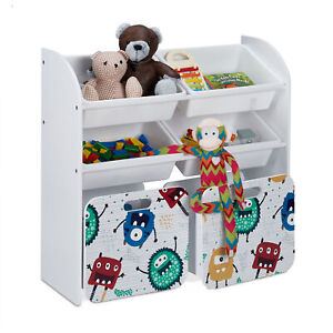 Kinderregal mit Aufbewahrungsboxen, Spielzeugregal, Kinderzimmer Regal Spielzeug