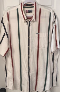 VINTAGE CRL Chaps Ralph Lauren Shirt Gr. XL mit Knopfleiste SS vertikal gestreiftes Oberteil - Bild 1 von 8