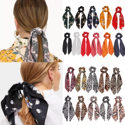 Women Elastic Solid Ponytail Scarf Hair Rope Ties Ring Scrunchies Ribbon Bands✔ - Image 1 of 4
