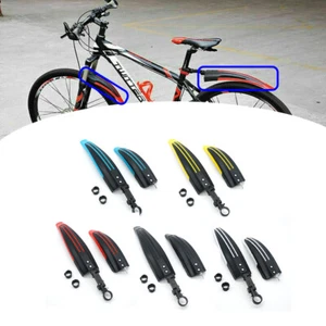 1 pair Mountain Bike Mud Guards Cycling Bicycle Tire Front Rear Mudguard Fenders - Picture 1 of 19