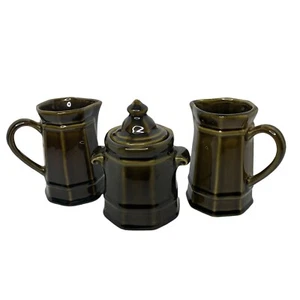 Vintage Pfaltzgraff Tall Creamers & Sugar Heritage Green, 22H & 24H - Picture 1 of 12
