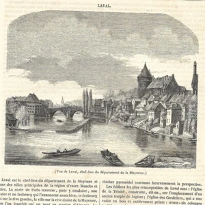 Laval - Chef-lieu du département de la Mayenne - Article de presse 1847 - Bild 1 von 2