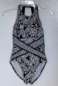 Upstream Ladies Swimsuit One Piece Size 8 Blue and White Figure Flattering - Picture 1 of 8