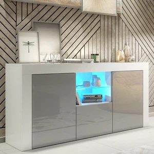 145cm Modern TV Unit Sideboard | High Gloss/Matt Doors | Free LED Lights - Picture 1 of 73