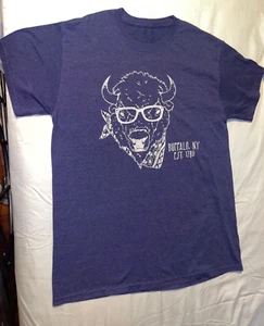 NAVY BLUE  T SHIRT no tag  MEDIUM   SS   say's "BUFFALO, NY  EST. 1789 pre-owned - Picture 1 of 5