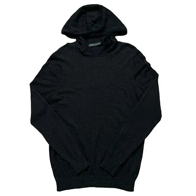 Vince Sweatshirt Mens M Pullover Hoodie Baby Camel Hair Merino Wool Gray Striped - Image 1 of 4