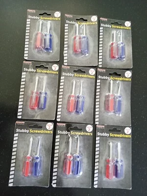 Lot of 9 Stubby Screwdriver Sets, NEW, 2pc sets, 18 screwdrivers total - Image 1 of 3