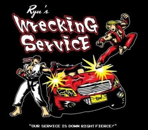 Camisa Street Fighter Ken Ryu Servicio de Destrucción de Automóviles Teefury Hombres MMA RARA NUEVA - Imagen 1 de 1
