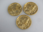 Lot of 3 Gold 2024 American buffalo 1 Troy oz Bullion $50 US Mint Coins