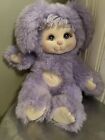 💜Vintage Mattel My Child Pet, Doll Baby Purple Bunny Rabbit Rare Plush, Nice!💜