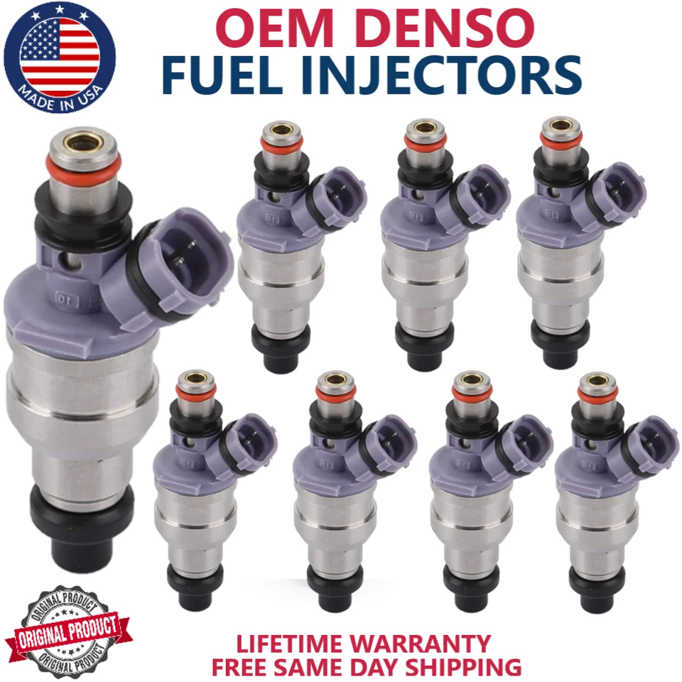 Inyectores de combustible DENSO de 8 piezas OEM para Lexus LS400 1990-1992 4,0 L V8 #23250-50010 Foto 1 de 4