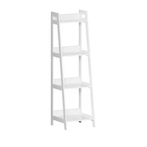 Oikiture Display Shelf 4 Tier Corner Ladder Shelves White - Picture 1 of 10