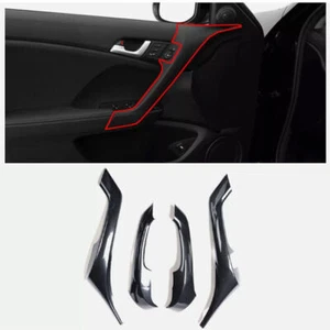 Carbon Fiber Look Interior Door Armrest Cover Trim RHD For Acura TSX 2009-2014 - Foto 1 di 10