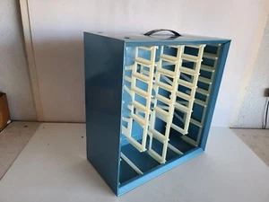 Akro-Mils Blue Metal 26 Drawer Small Parts Bin Shop Hobby Organizer Vintage - Picture 1 of 13
