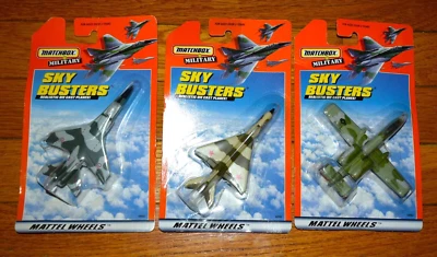 Lot Of 3 Matchbox Sky Busters  Military Aircraft  MIG-21  /A10 / Mirage F1 - Image 1 of 2