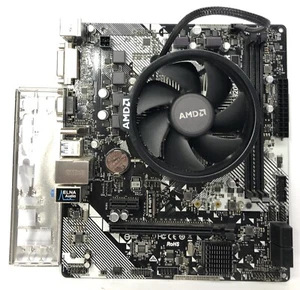 ASRock A320M-HDV AM4 AMD MotherBoard Combo w/ AMD Ryzen 5 1400 & I/O Shield - Picture 1 of 6