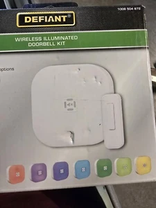 Defiant Wireless LED Illuminated Battery Operated Doorbell Kit in White - Picture 1 of 2