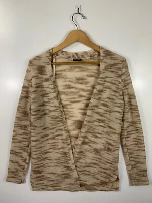 Cárdigan suéter para mujer J. McLaughlin XS lana de alpaca marrón beige elástico abierto Foto 1 de 4