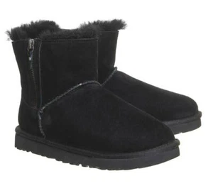 kids classic mini Double Zip shearling Size 5 Colors Black On Black - Picture 1 of 4