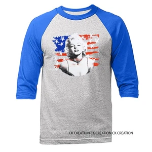 Monroe Front of US Flag 3/4 Sleeve Raglan - Picture 1 of 10