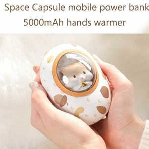 New USB Hand Warmer 5000mAh Portable Power Bank Mini Space Hamster Charger - Picture 1 of 12