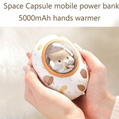 New USB Hand Warmer 5000mAh Portable Power Bank Mini Space Hamster Charger - Image 1 of 4