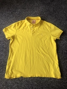 Baracuta Polo Shirt Men L Yellow Short Sleeve Button Down Collar Summer VGC - Picture 1 of 6