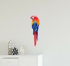 Scarlet Macaw Parrot #2 Wall Decal Tropical Bird Removable Vinyl Wall Sticker