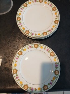 Epiag Pirkenhammer Czechoslovakia Chester Retro Pattern Bread Plates Set of 5 - Picture 1 of 7