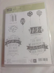 Stampin' Up Balloon Bash Stamp Set 8 Stamps #137144 - Picture 1 of 8