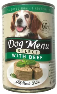 Dog Menü Select Premium Hundefutter 60% Fleisch Pastete mit Rind 60 x 400g - Bild 1 von 4