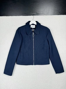 Chaqueta CLAUDIE PIERLOT Mujer Talla 38 Mediana Azul Forrada Cremallera Completa - Imagen 1 de 14