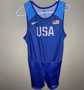 Nike Pro Elite Team USA Olympics Speedsuit Size Large Track Made USA 898156-xxx - Picture 1 of 12