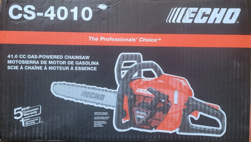 Barra y cadena de motosierra Echo 18 pulgadas 41,6 cc 1,96 kw 2 tiempos CS-4010 Foto 1 de 1