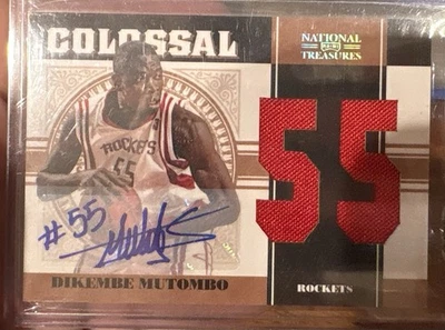 2011 National Treasures Dikembe Mutombo Legends Auto Patch Colossal #’d 13/25 - Image 1 of 2