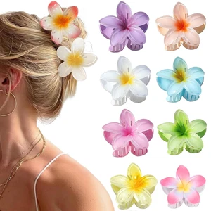 Blumen Haarklammer,8 Stück Haarspange Blume,Große Flower Hair Clip Hawaiianische - Bild 1 von 12