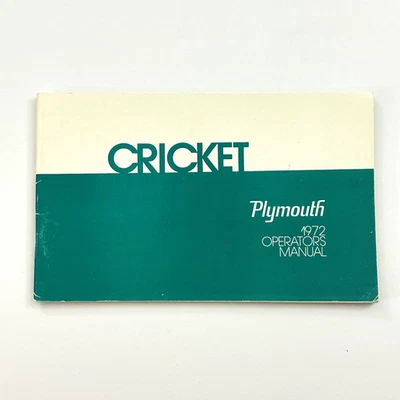 Plymouth Cricket 1972 Manual de Operadores del Propietario De Colección Original OEM MUY BONITO Foto 1 de 4