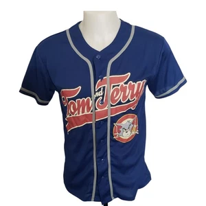 Tom and Jerry Blue Baseball Jersey Men's Size Small - Picture 1 of 9